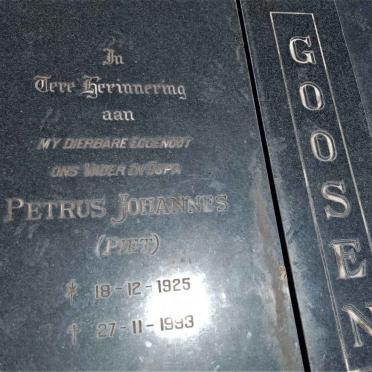 GOOSEN Petrus Johannes 1925-1993
