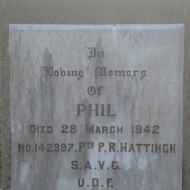 HATTINGH Phil P.R. -1942