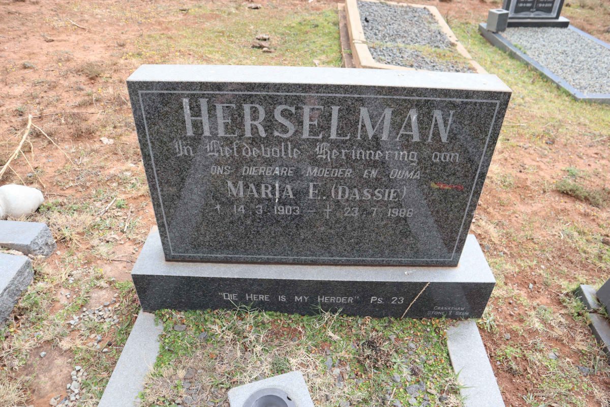 HERSELMAN Maria E. 1903-1986