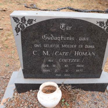 HOMAN C.M. nee COETZEE 1904-1977