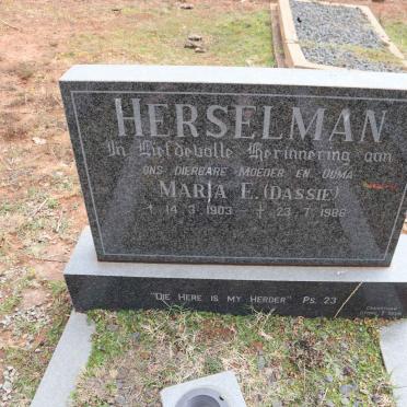 HERSELMAN Maria E. 1903-1986