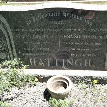HATTINGH Alwyn Francois 1886-1955 &amp; Anna Sophia POSTHUMUS 1887-1950