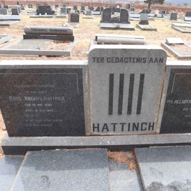 HATTINGH Hans Jurgens 1886-1952 & Wilhelmina Margaretha DE WITT 1886-1974