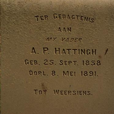 HATTINGH A.P. 1858-1891