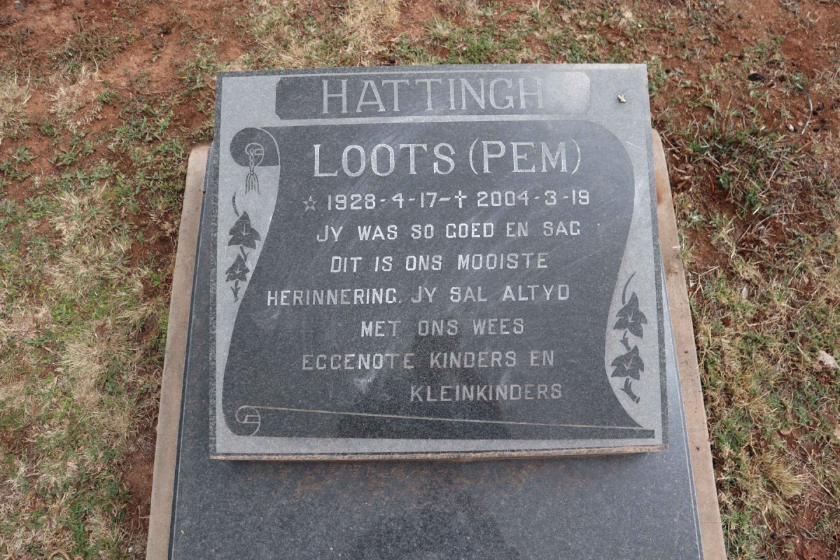 HATTINGH Loots 1928-2004