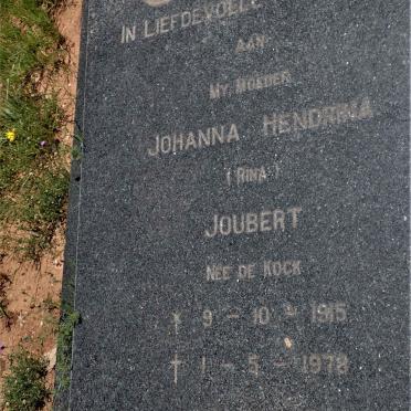 JOUBERT Johanna Hendrina nee DE KOCK 1915-1978 :: JOUBERT Annette De Kock 1946-2002 _1