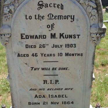 KUNST Edward M. -1903 &amp; Ada Isabel 1864-1936