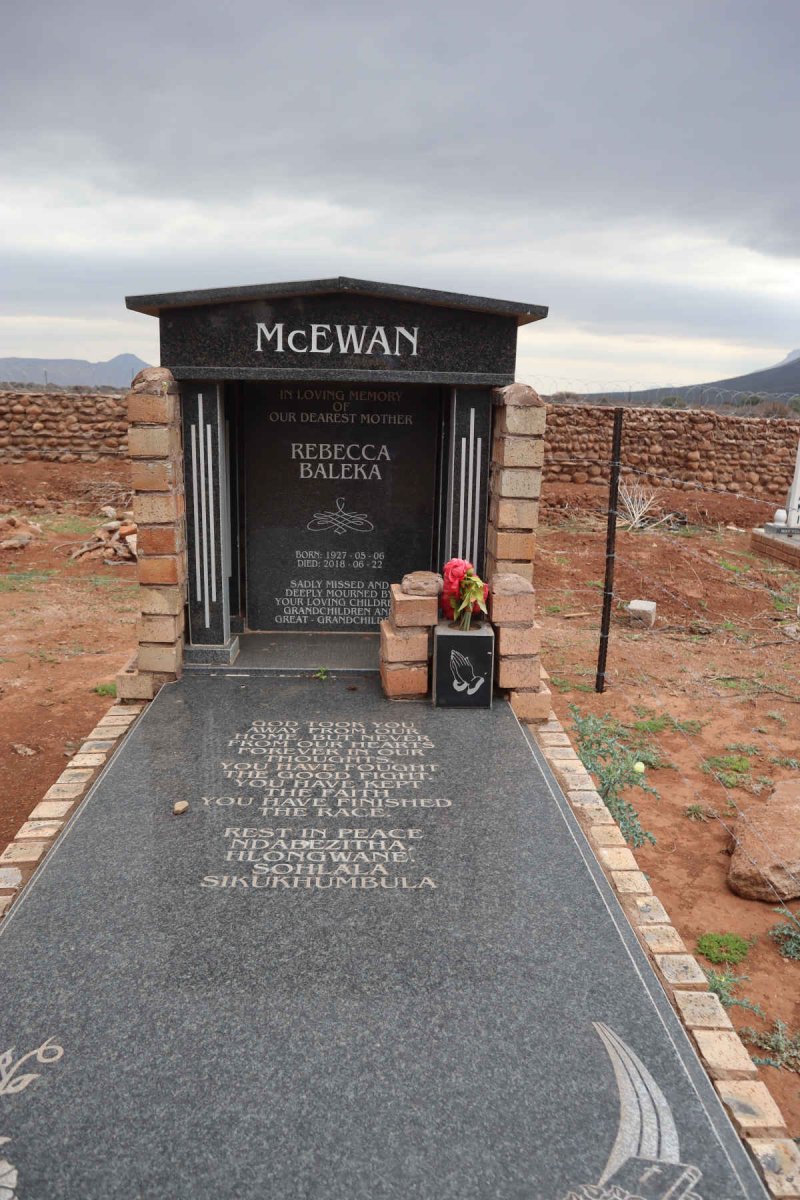 MCEWAN Rebecca Baleka 1927-2018
