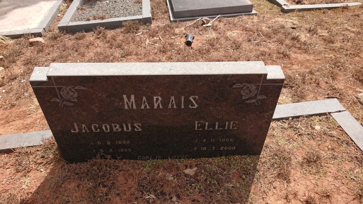 MARAIS Jacobus 1892-1983 & Ellie 1905-2000