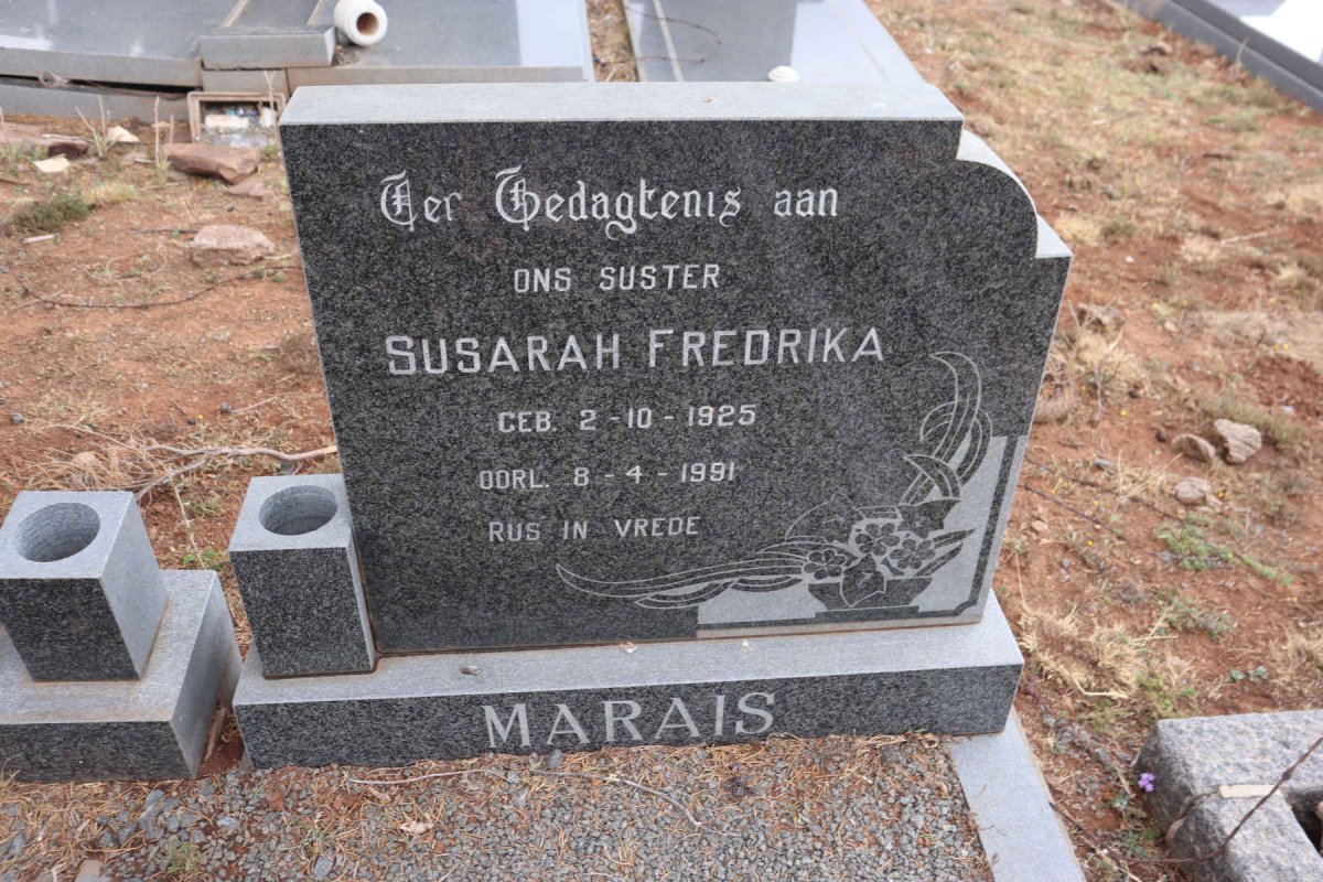 MARAIS Susarah Fredrika 1925-1991