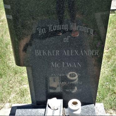 MCEWAN Bekker Alexander -1952