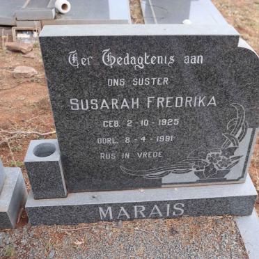 MARAIS Susarah Fredrika 1925-1991