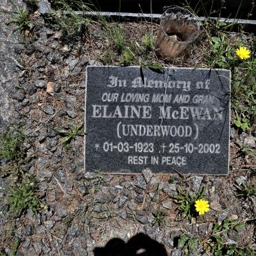 MCEWAN Elaine nee UNDERWOOD 1923-2002