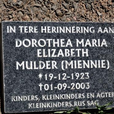 MULDER Dorothea Maria Elizabeth 1923-2003