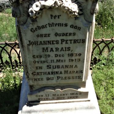 MARAIS Johannes Petrus 1830-1913 &amp; Susanna Catharina DU PLESSIS 1843-1926