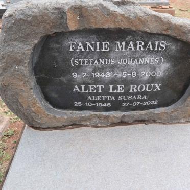MARAIS Stefanus Johannes 1943-2000 & Aletta Susara LE ROUX 1946-2022