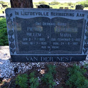 NEST Pieter Willem, van der 1865-1939 &amp; Elizabeth Maria FERREIRA 1869-1962