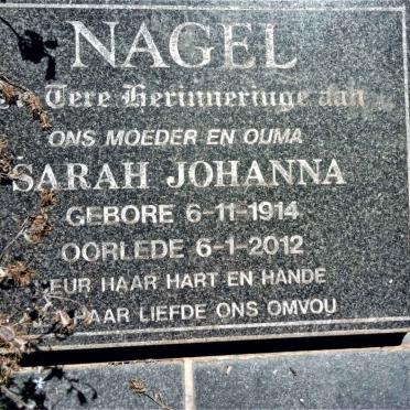 NAGEL Sarah Johanna 1914-2012