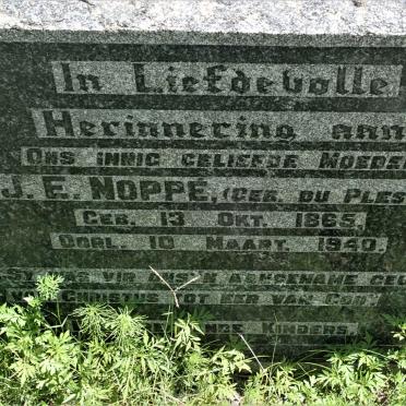 NOPPE J.E. nee DU PLESSIS 1865-1940
