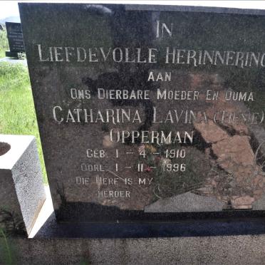OPPERMAN Catharina Lavina 1910-1996