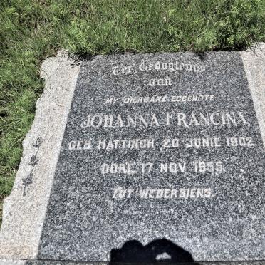 PLESSIS Johanna Francina, du nee HATTINGH 1902-1955 _2
