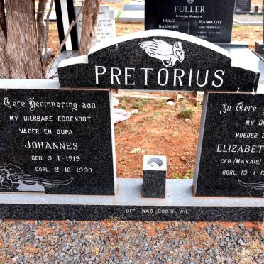 PRETORIUS Johannes 1919-1990 & Elizabeth Helena MARAIS 1912-1995