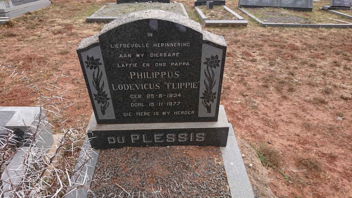 PLESSIS Philippus Lodevicus, du 1934-1977