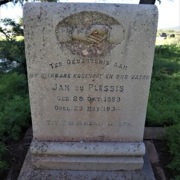 PLESSIS Jan, du 1898-1934