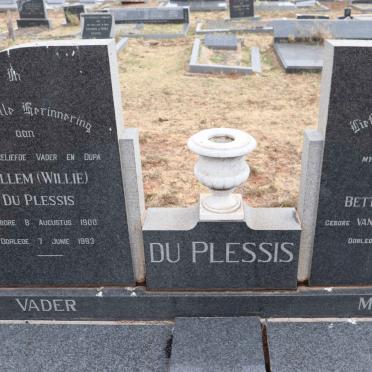 PLESSIS Willem, du 1900-1983 & Bettie VAN STRAATEN 1900-1964