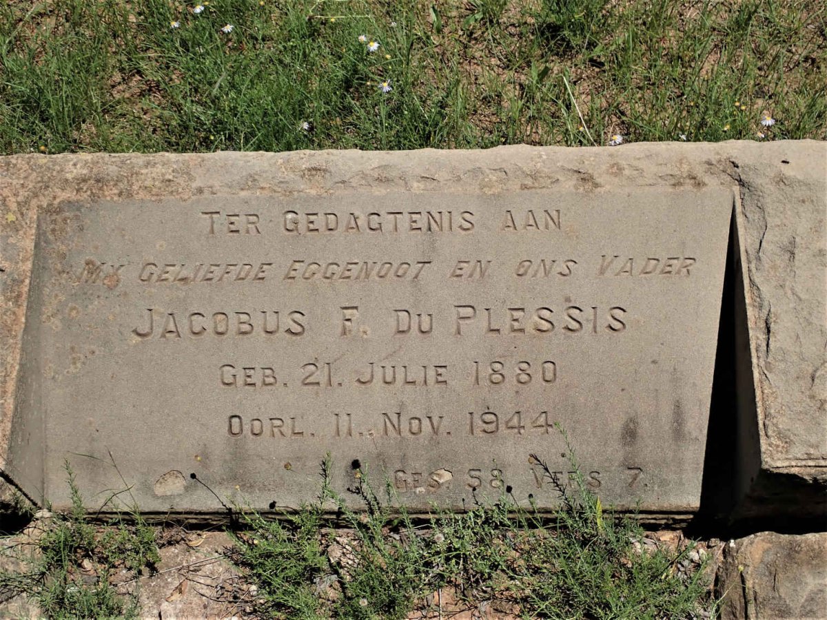 PLESSIS Jacobus F., du 1880-1944