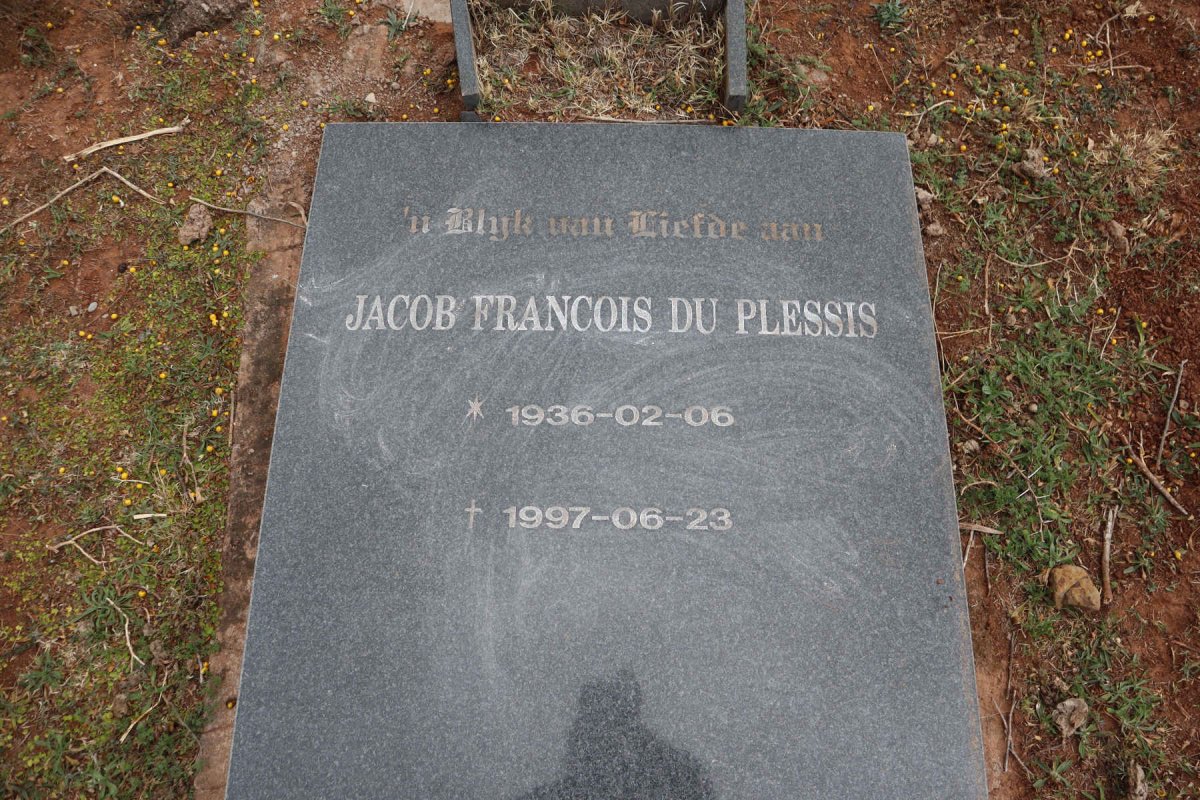 PLESSIS Jacob Francois, du 1936-1997