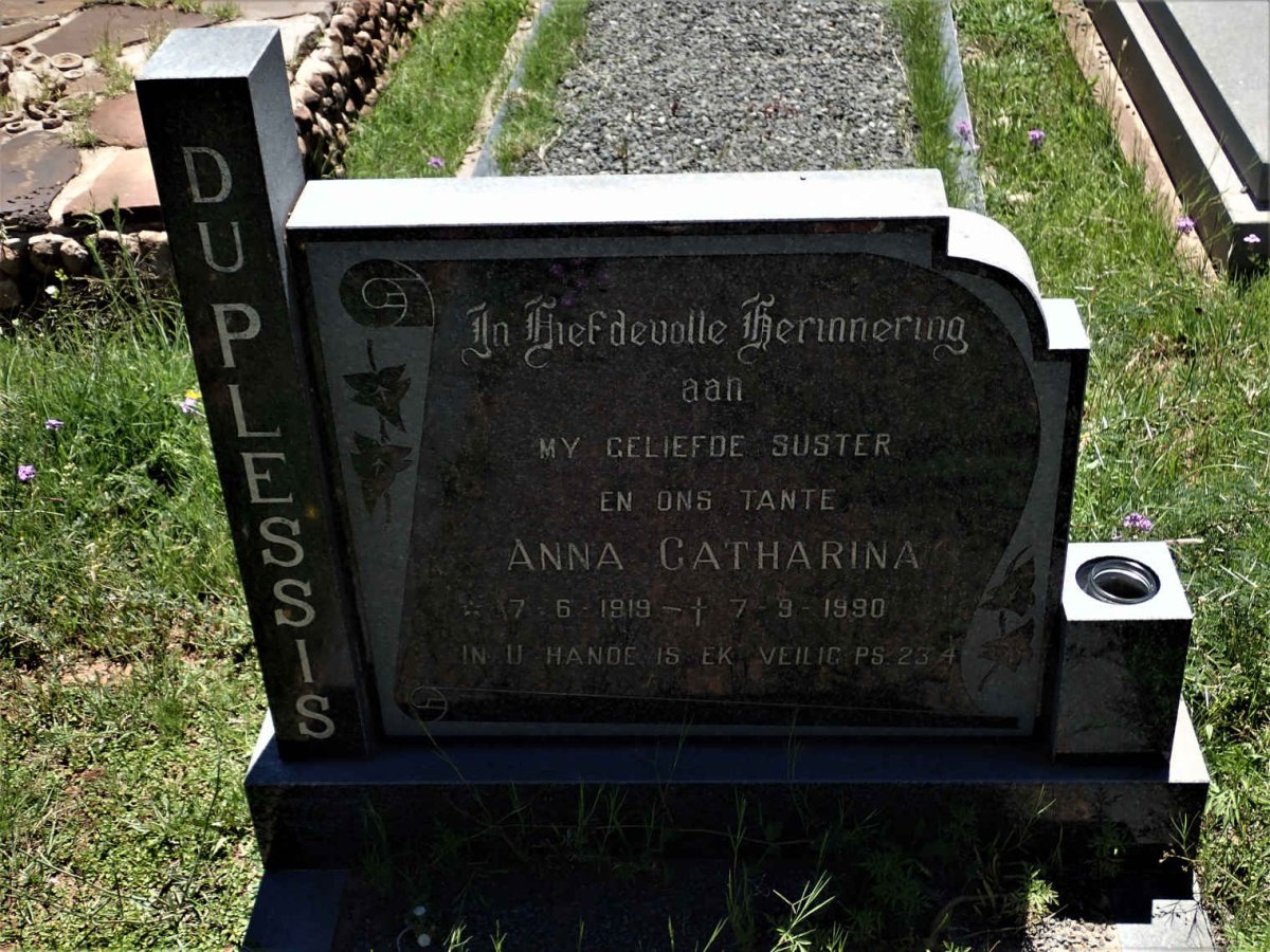 PLESSIS Anna Catharina, du 1919-1990