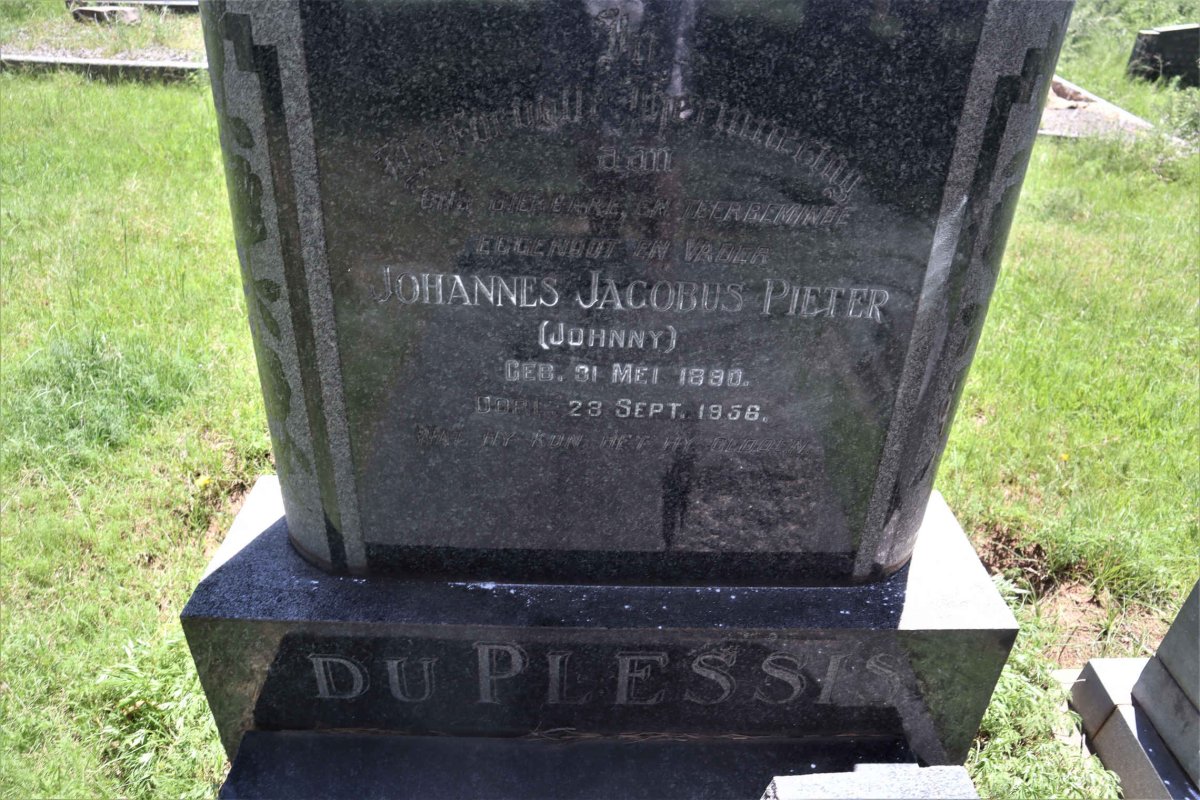 PLESSIS Johannes Jacobus Pieter, du 1890-1956