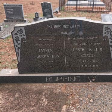 RUPPING Jasper Gerhardus 1924-2012 & Gertruida J.M. 1925-1985