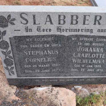 SLABBERT Stephanus Cornelius 1897-1977 & Johanna Charlotte Wilhelmina 1909-1970