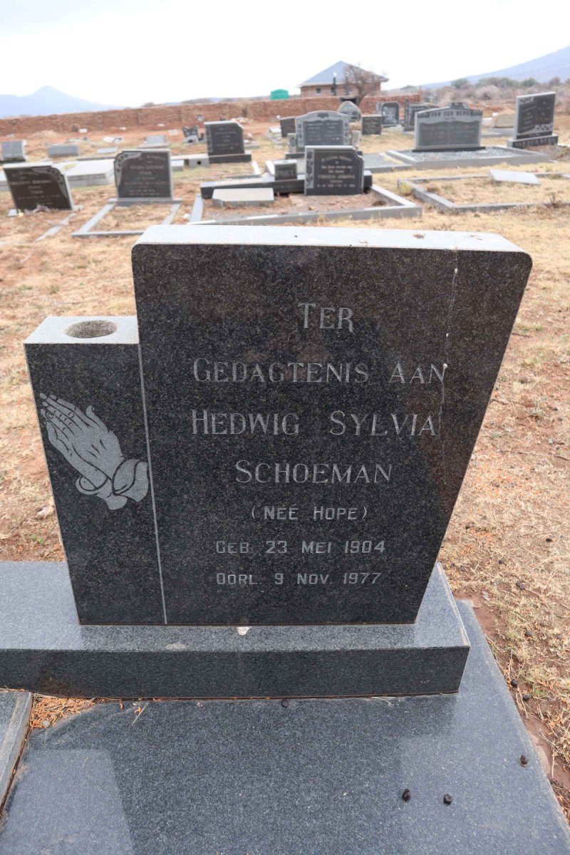 SCHOEMAN Abraham Jacobus 1903-1967 & Hedwig Sylvia HOPE 1904-1977_2