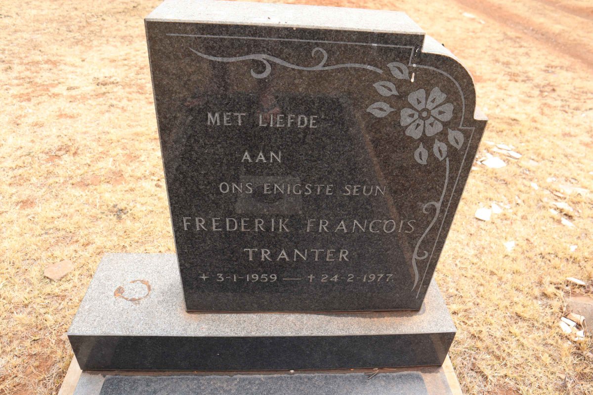TRANTER Frederik Francois 1959-1977