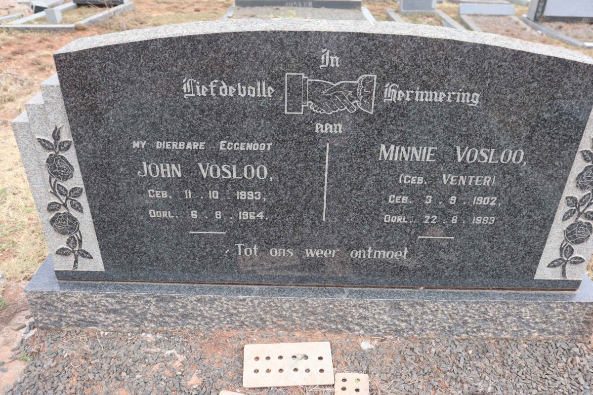 VOSLOO John 1893-1964 & Minnie VENTER 1902-1983