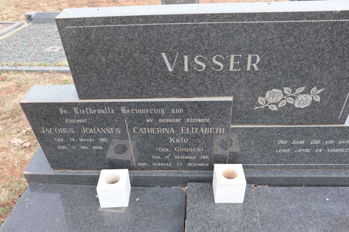 VISSER Jacobus Johannes 1915-1998 & Catherina Elizabeth GOOSEN 1911-1968