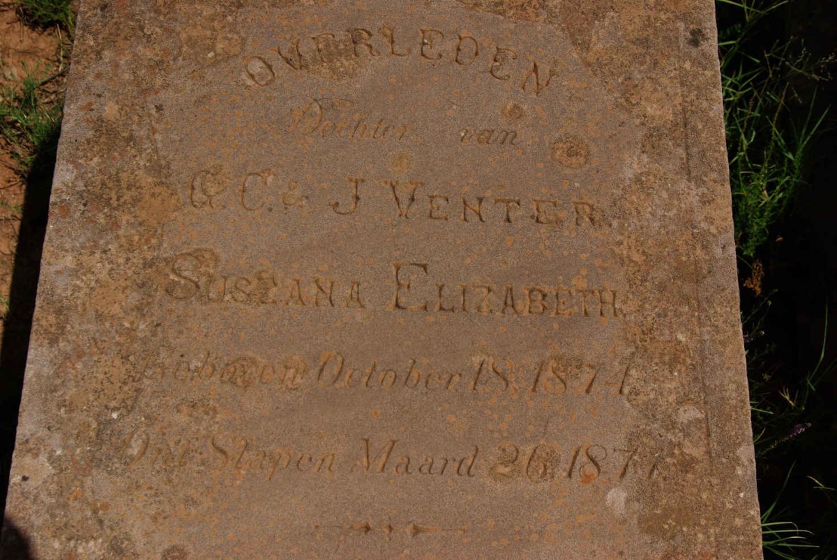 VENTER Suszana Elizabeth 1874-187?
