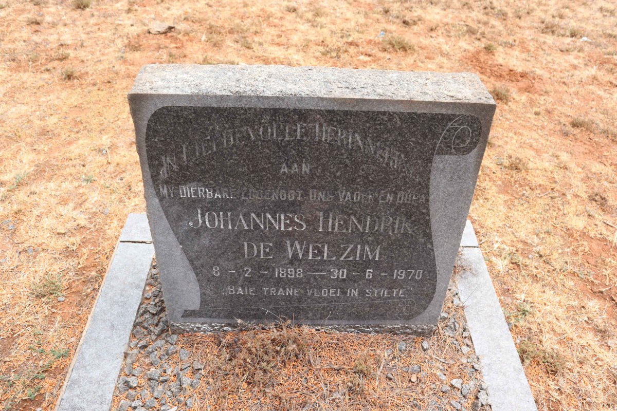 WELZIM Johannes Hendrik, de 1898-1970