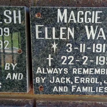 WALSH Maggie Ellen 1912-1991