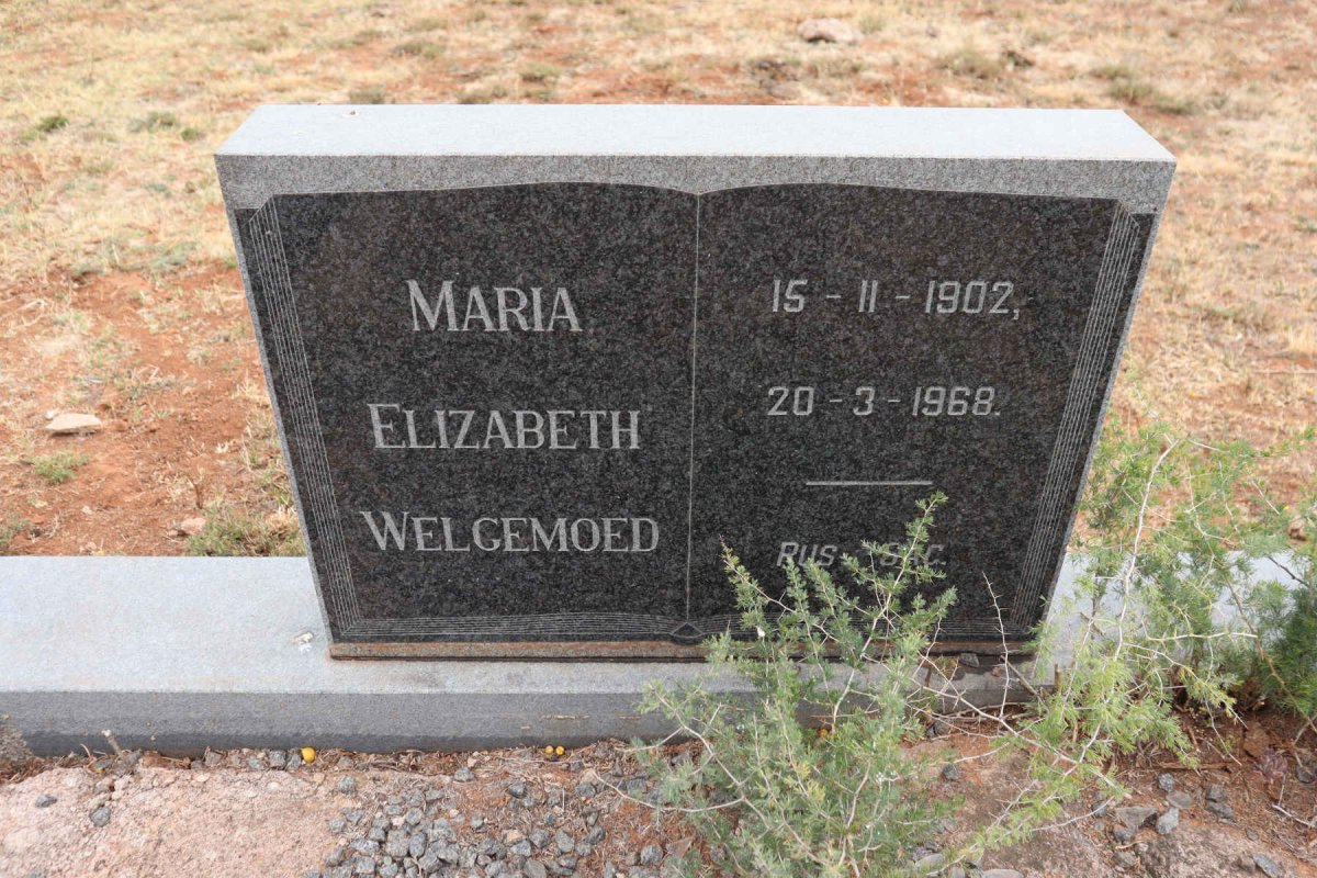 WELGEMOED Maria Elizabeth 1902-1968