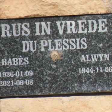 PLESSIS Alwyn, du 1944- &amp; Babes 1936-2021