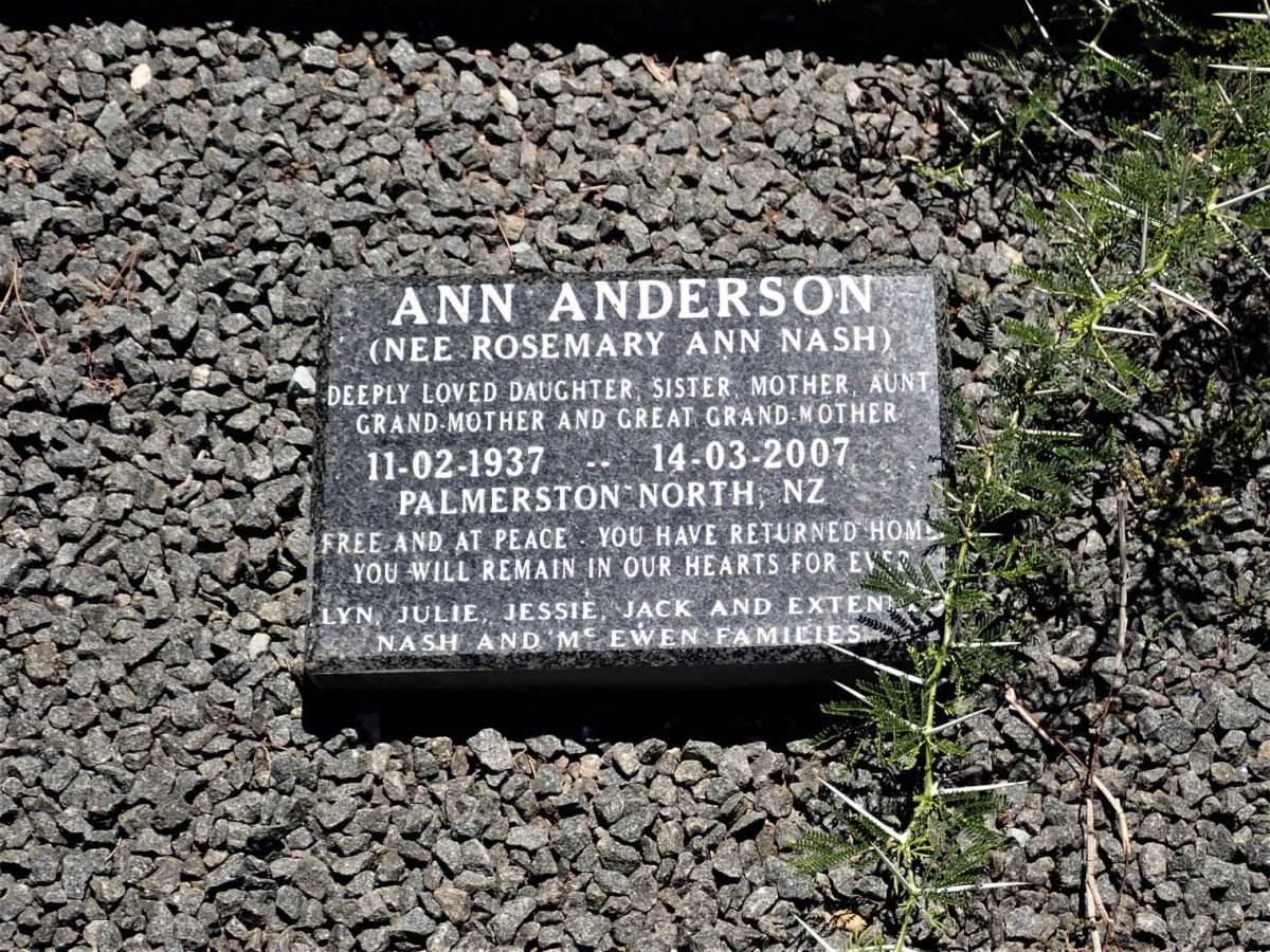 ANDERSON Rosemary Ann nee NASH 1937-2007