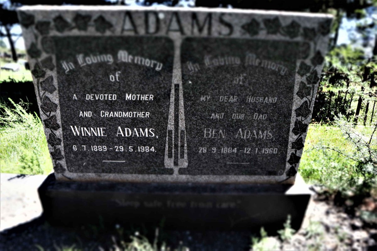 ADAMS Ben 1884-1960 &amp; Winnie 1889-1984