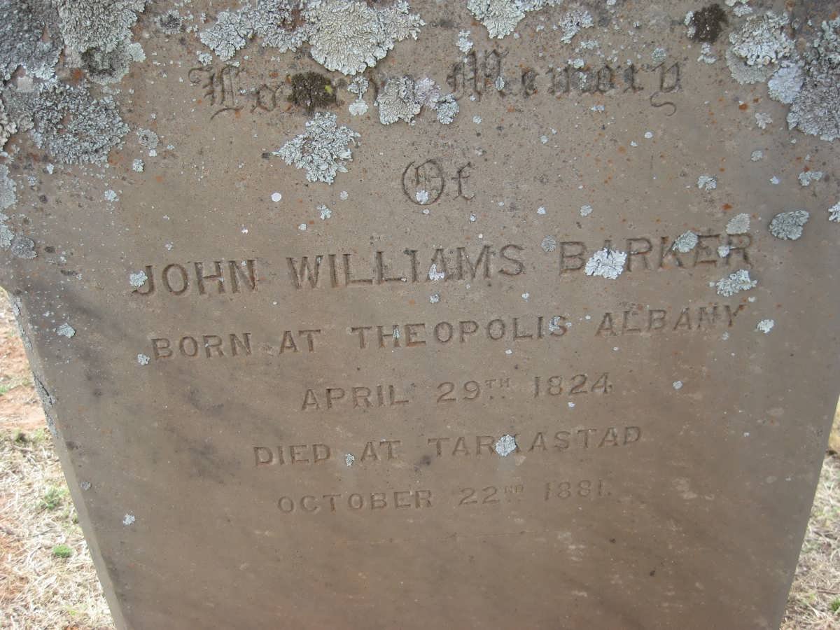 BARKER John Williams 1824-1881