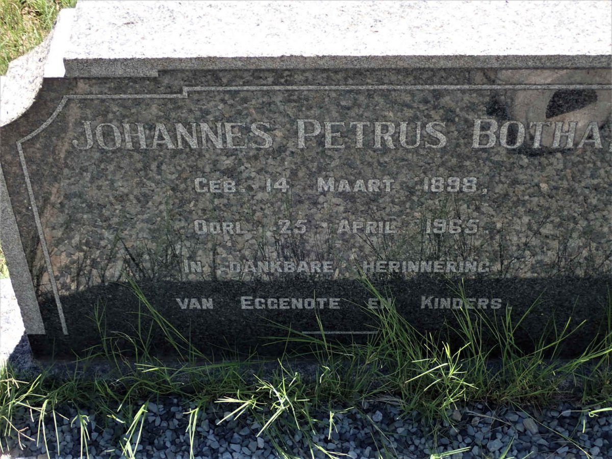 BOTHA Johannes Petrus 1898-1965