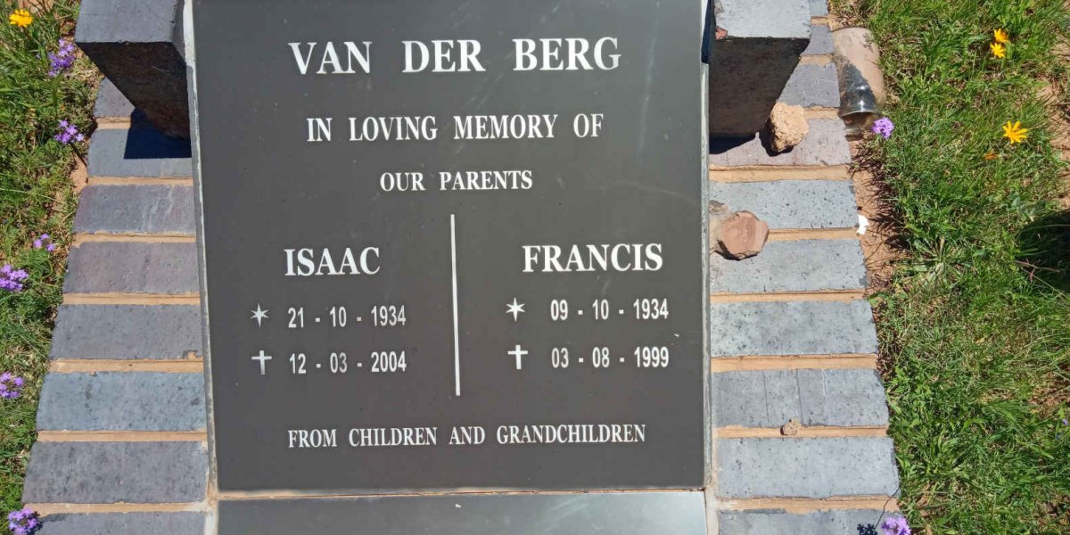 BERG Isaac, van der 1934-2004 &amp; Francis 1934-1999