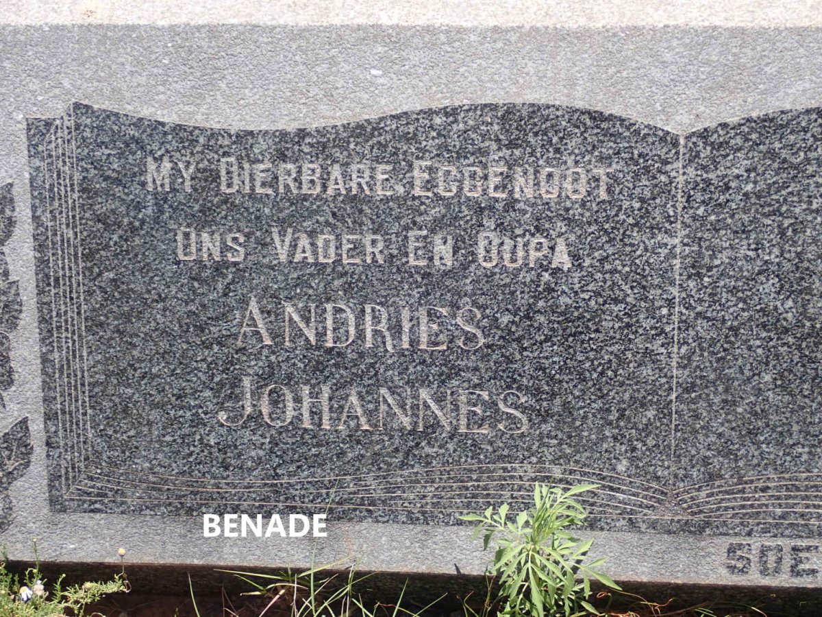 BENADE Andries Johannes 1896-1967